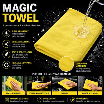 Magic Super Absorbent Cleaning Towel | Reusable Car & Home Drying Cloth [42x30cm] -MAGIC_TOWEL