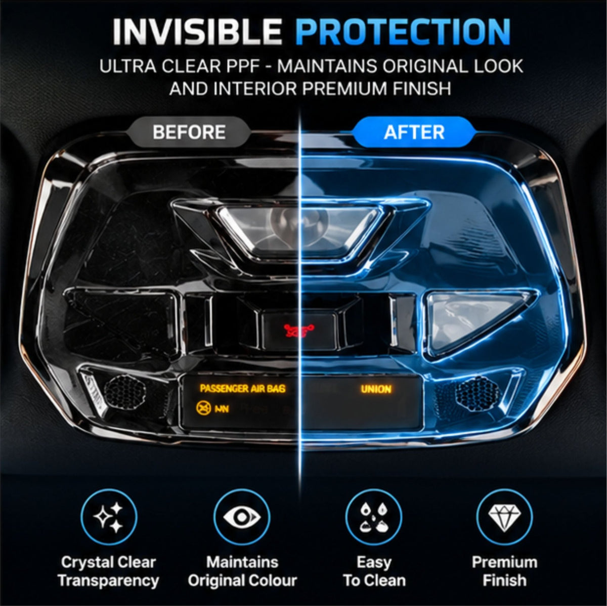 Mahindra BE-6 Interior Roof Console Precut PPF Film -SP_BE6_ROOF_PPF