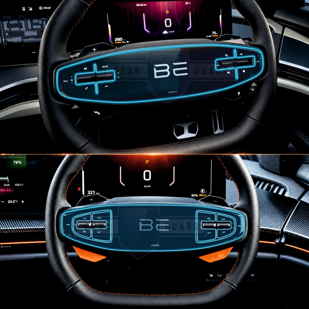 Mahindra BE-6 Steering Wheel Precut PPF Film -SP_BE6_DUAL_STR_PPF