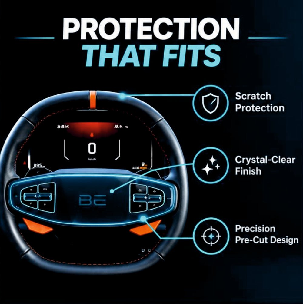 Mahindra BE-6 Steering Wheel Precut PPF Film -SP_BE6_DUAL_STR_PPF