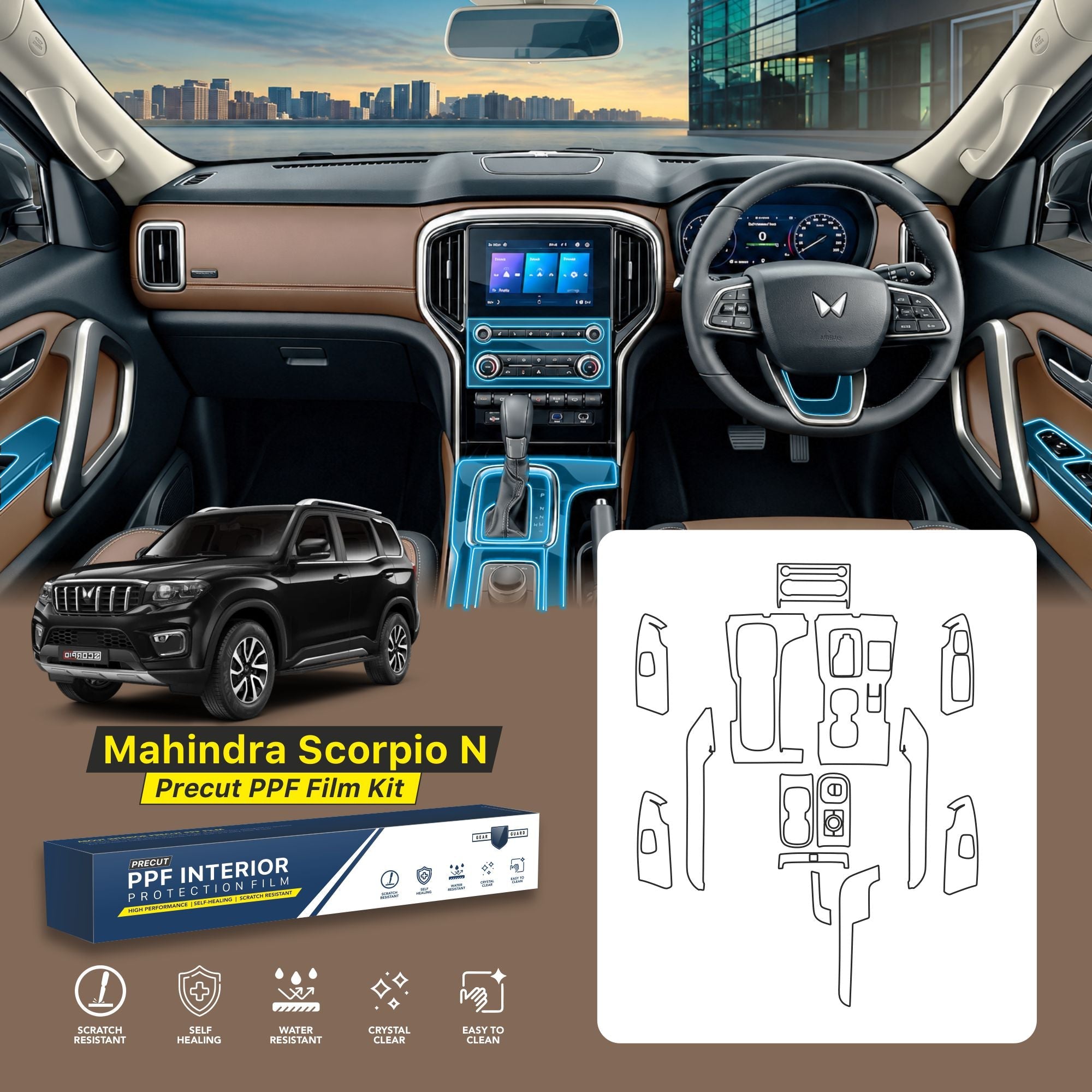 Mahindra Scorpio N Full Precut PPF Film Kit -VS_SCORPIO_N_KIT_PPF