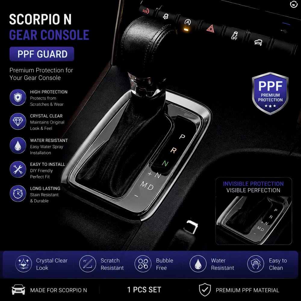 Mahindra Scorpio N Gear Panel Precut PPF Guard -SP_SCOR_N_GEAR_PPF