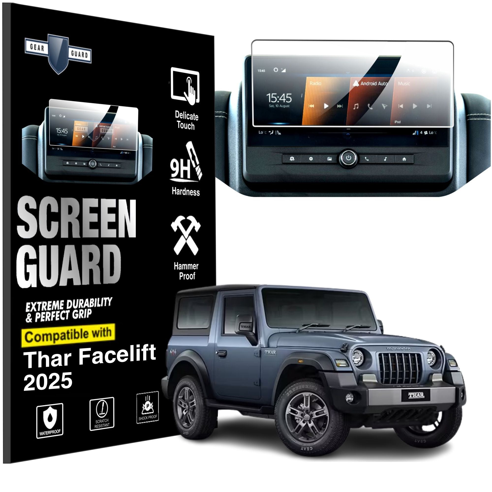 Mahindra Thar Facelift LXT Infotainment System Touch Screen Guard [2025 - 2026] - M10C_THAR_FACELIFT