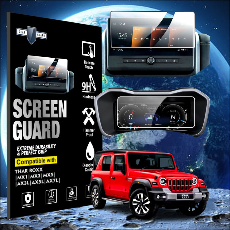 Mahindra Thar ROXX 10.25" Infotainment With Instrument Cluster | MID Screen Guard (Combo) [2024 - 2025] - M10C_THAR_ROXX_COMBO