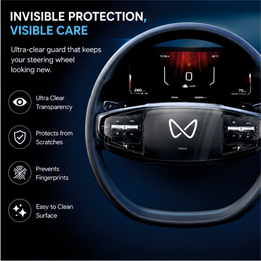 Mahindra XEV 9E Steering Interior Precut PPF Guard -SP_XEV_9E_PRECUT_PPF