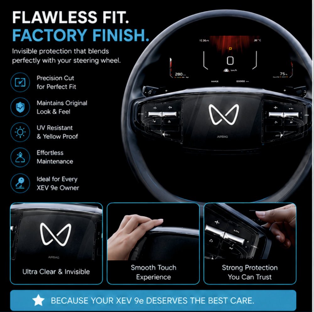 Mahindra XEV 9E Steering Interior Precut PPF Guard -SP_XEV_9E_PRECUT_PPF
