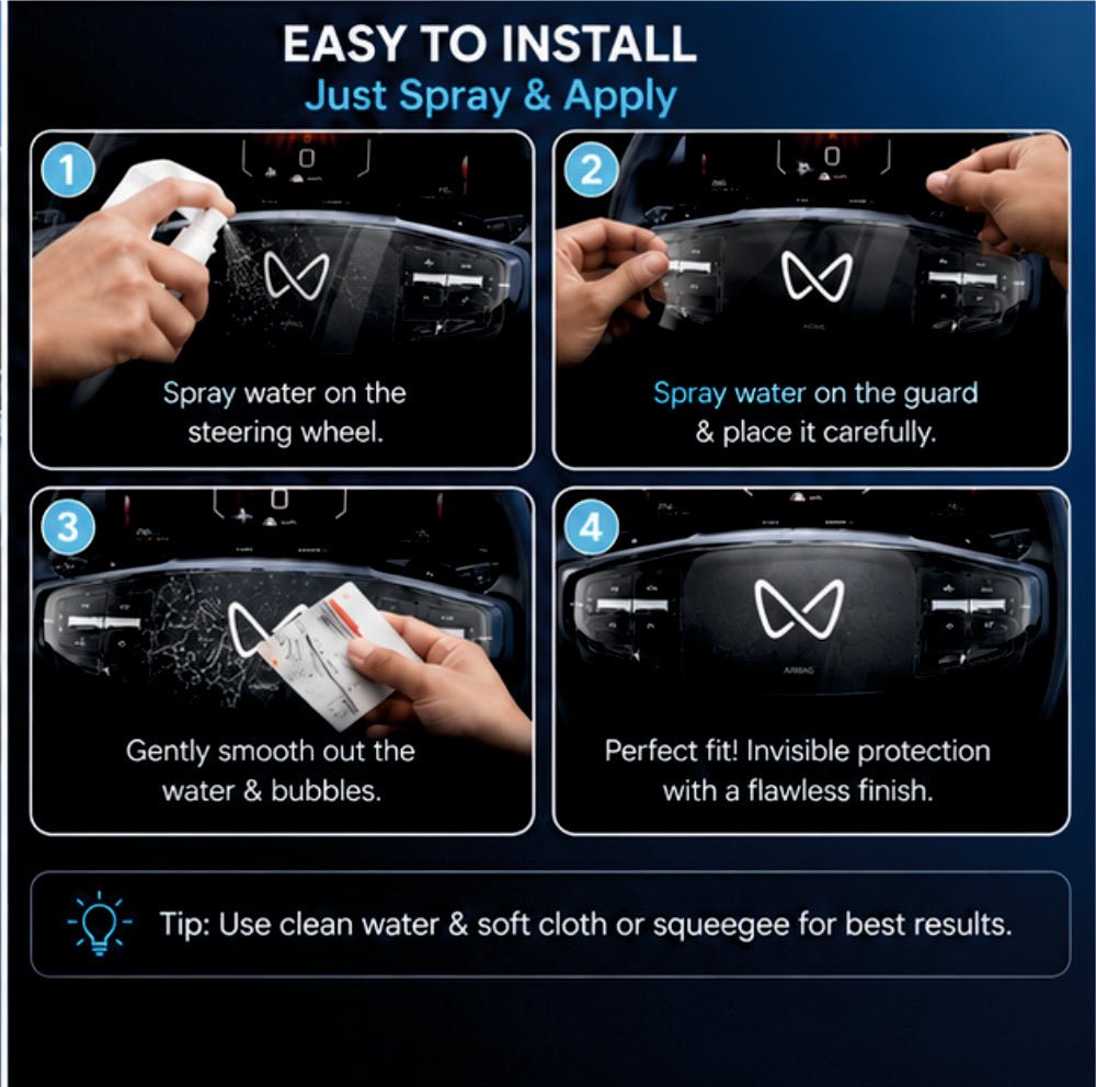 Mahindra XEV 9E Steering Interior Precut PPF Guard -SP_XEV_9E_PRECUT_PPF