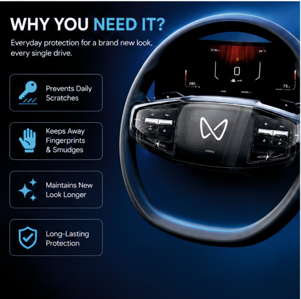 Mahindra XEV 9E Steering Interior Precut PPF Guard -SP_XEV_9E_PRECUT_PPF