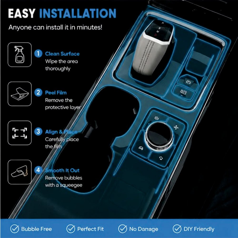 Mahindra XEV 9S Interior EPB Gear Panel Precut PPF Guard -SP_XEV_9S_EPB_GEAR_PPF