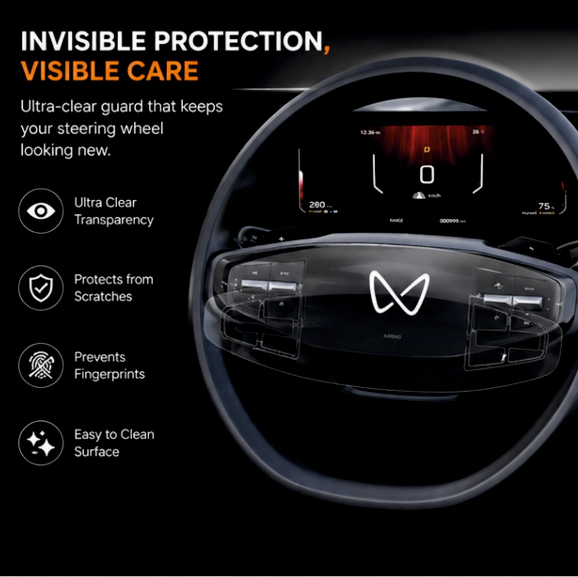 Mahindra XEV 9S Steering Precut PPF Guard -SP_MAHINDRA_9S_ST_PPF