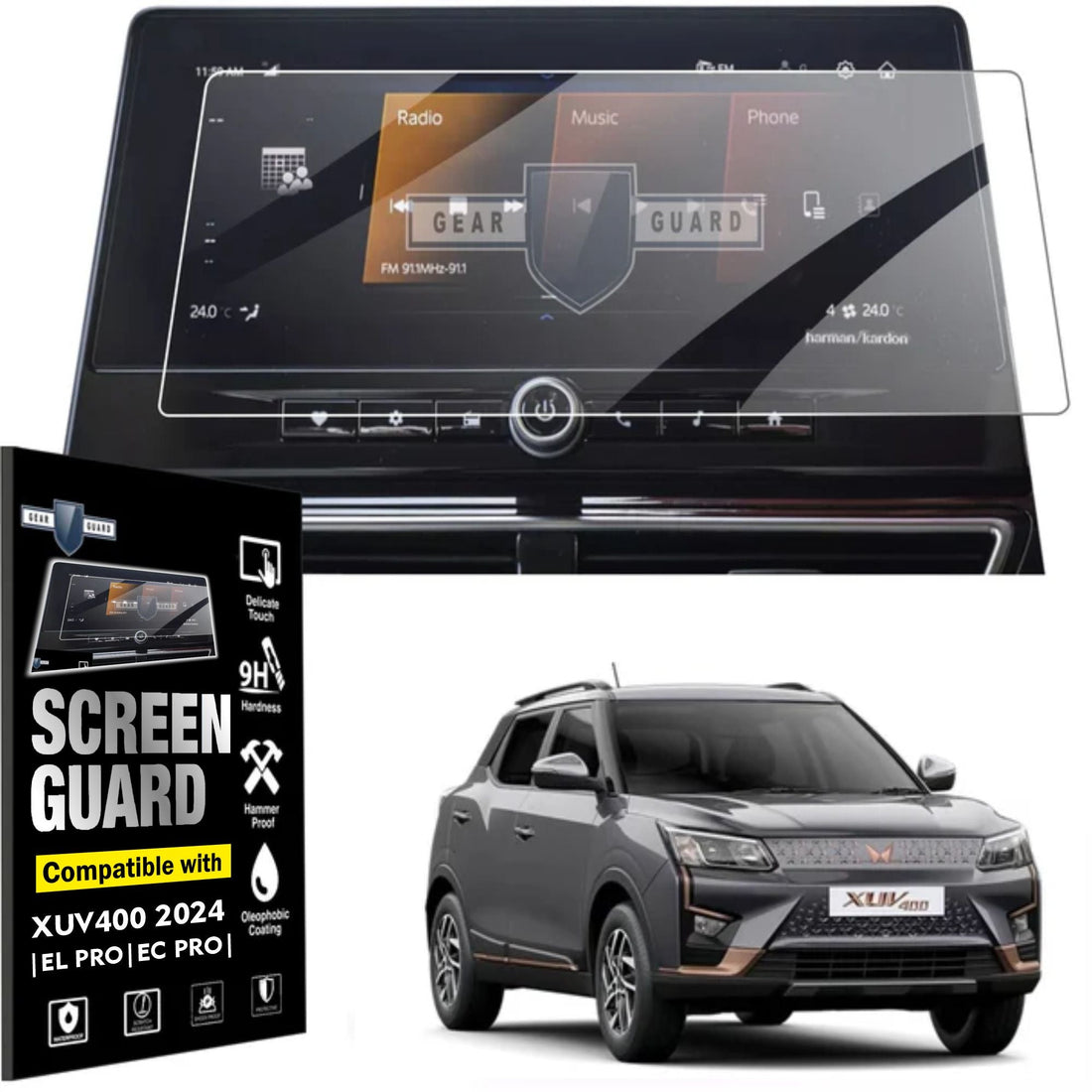 Mahindra XUV 400 EV Car Touch Screen Guard [2024 - 2025] - M10C_XUV400