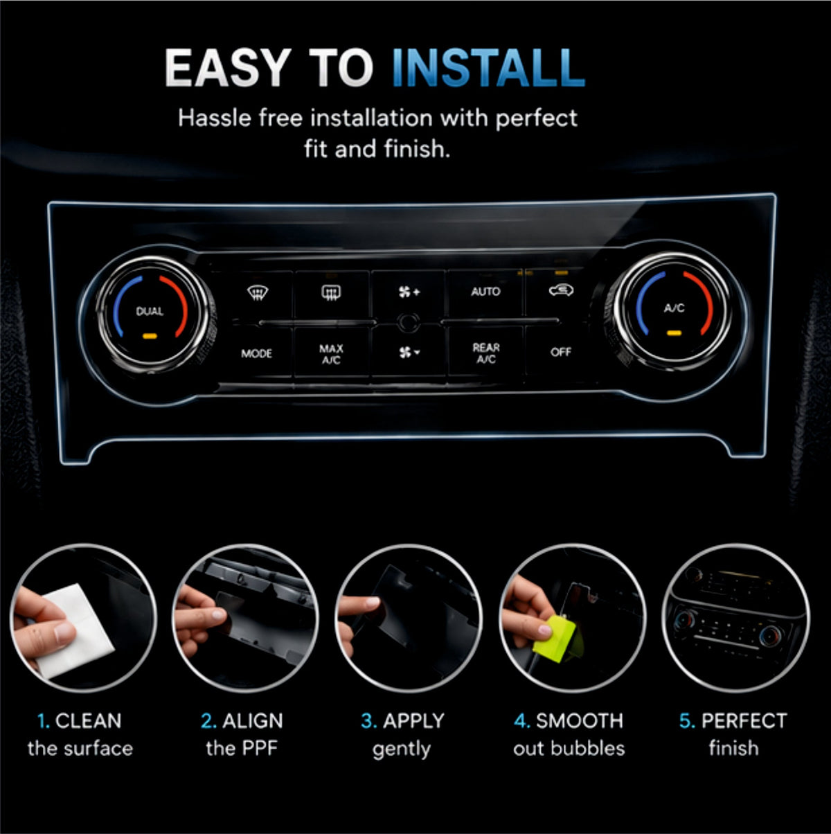 Mahindra XUV 700 AC Panel Interior Precut PPF Guard -XUV_700_AC_PPF