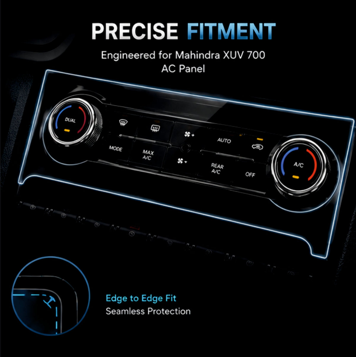 Mahindra XUV 700 AC Panel Interior Precut PPF Guard -XUV_700_AC_PPF