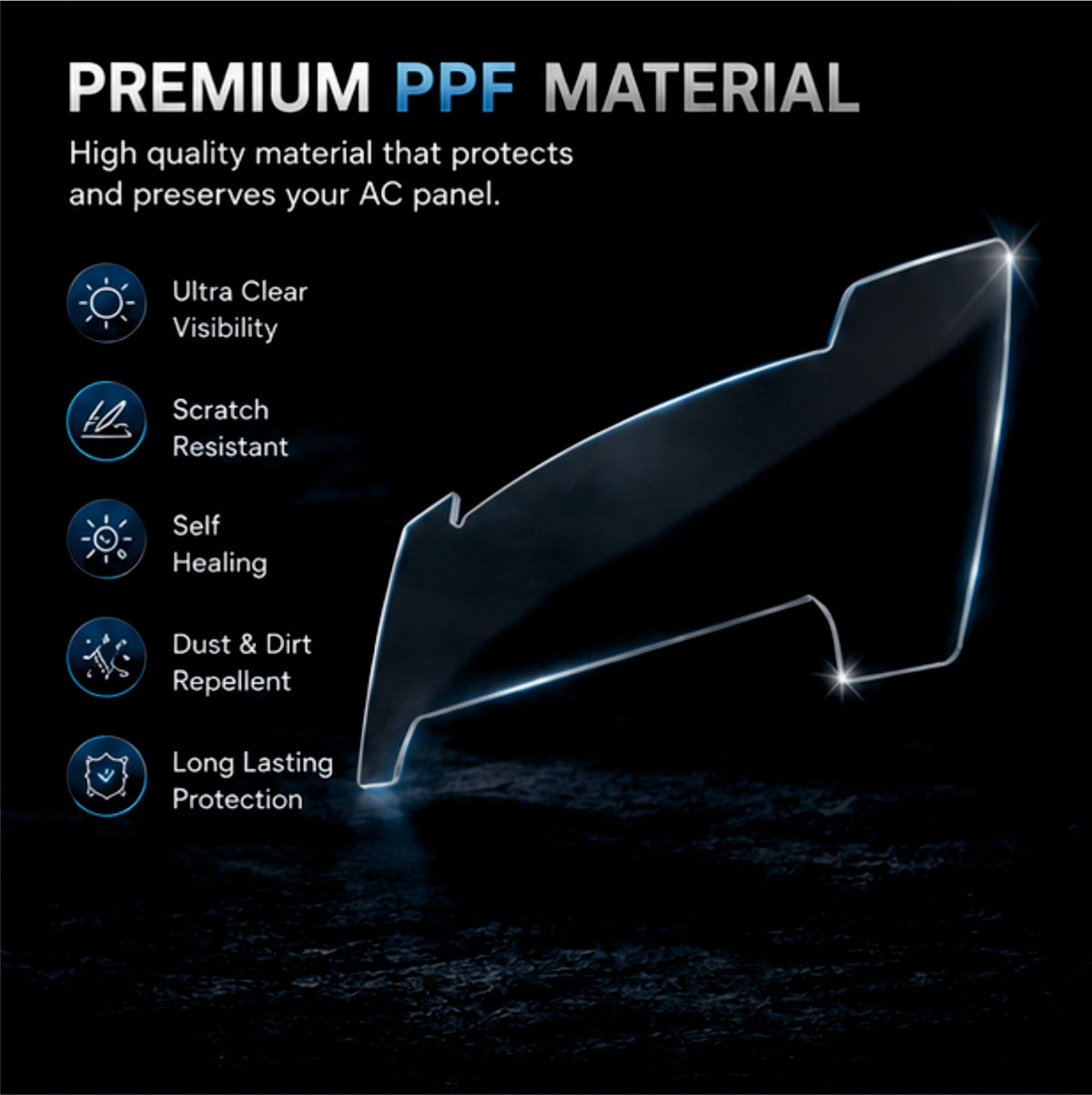Mahindra XUV 700 AC Panel Interior Precut PPF Guard -XUV_700_AC_PPF