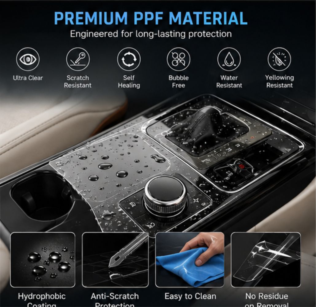 Mahindra XUV 7XO Gear Console Precut PPF Guard -7XO_GEAR_EPB_PPF