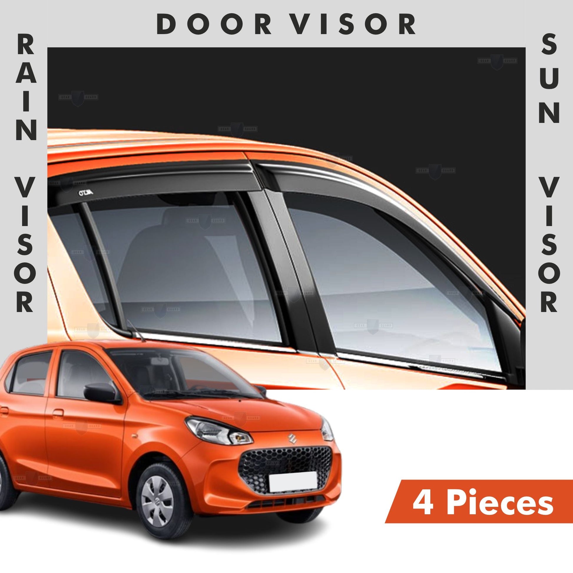 Maruti Suzuki Alto K10 Door Visor | Rain Visor | Sun Visor [2022 - 2025] - DV_ALTOK10_22_25_BKL