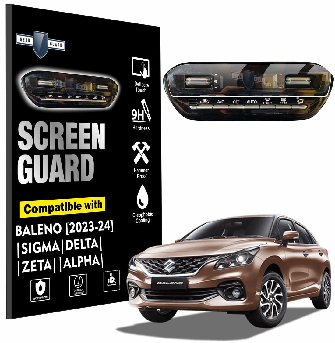 Maruti Suzuki Baleno AC Panel Screen Guard [2022 - 2024] - S4M_BALENO_AC