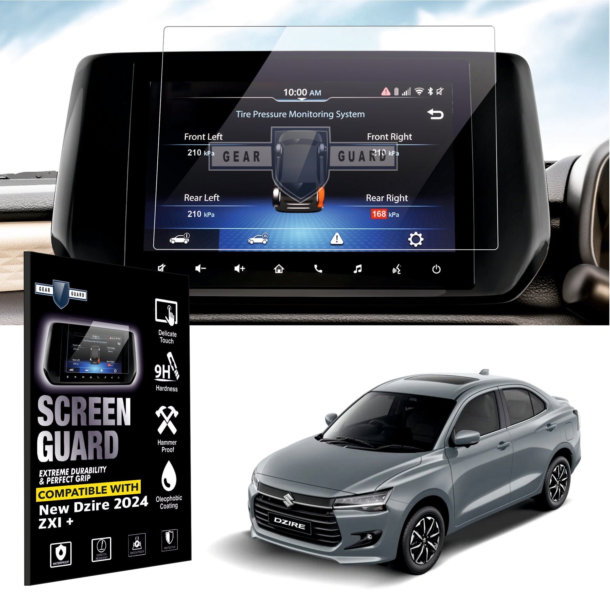 Maruti Suzuki New Dzire Infotainment System Screen Guard [2024 - 2025] - S9C_DZIRE_2024