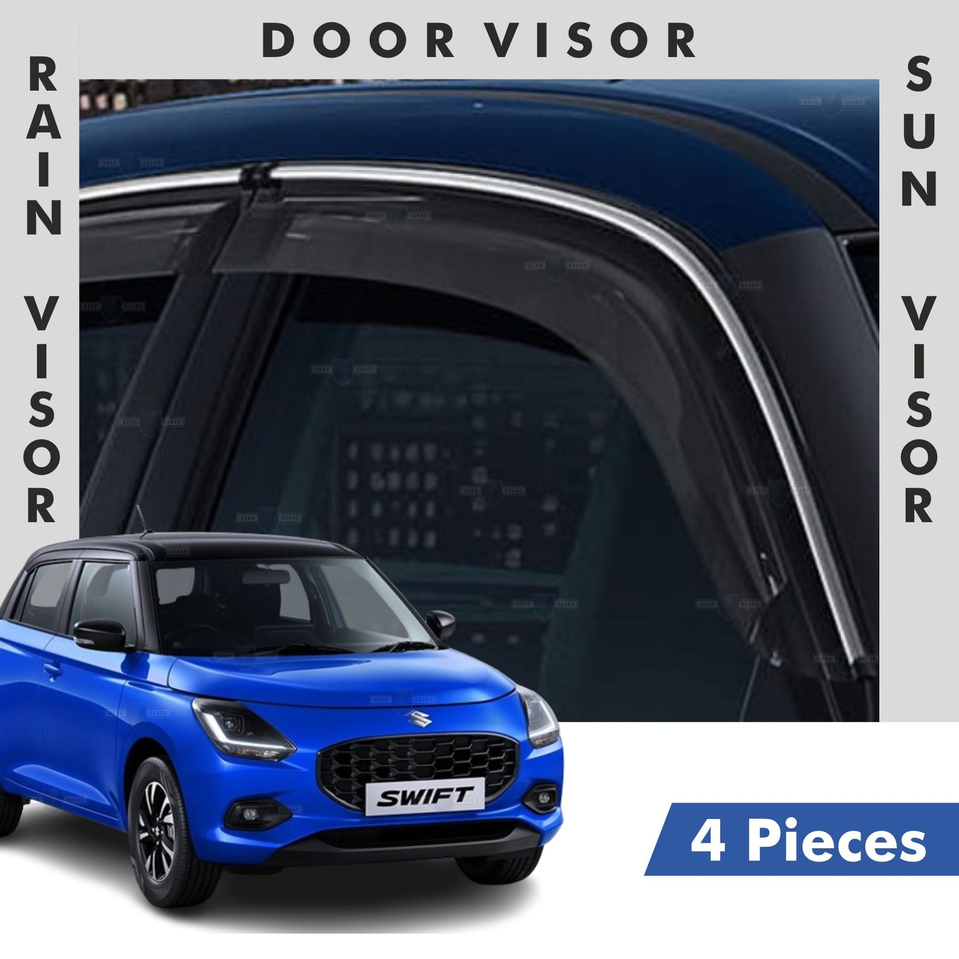 Maruti Suzuki Swift Door Visor | Rain Visor | Sun Visor [2024 - 2025] - DV_SWIFT_24-25_CHL
