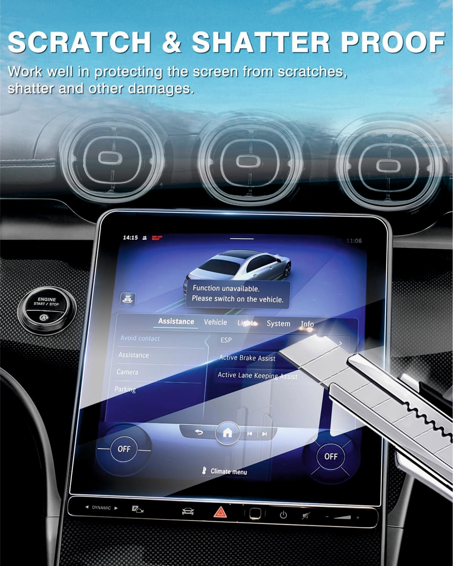 Mercedes Bens C Class C300 11.9"inch Touch Screen Infotainment System Protector [2024 - 2025] - C11-9L_MERCEDES_INFO