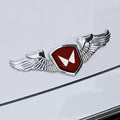 METAL WINGS 3D Logo Car Badge Emblem | 14cm x 5cm | All Vehicle Exterior Decorative Logo, Self - Adhesive - STICKER_MHD_WINGS_RED