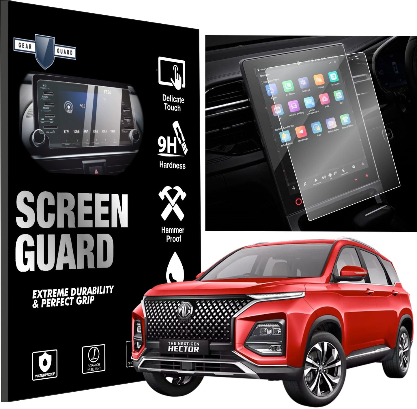 MG Hector Facelift 2023 Accessories Touch Screen Guard -HECTOR _FACELIFT-2