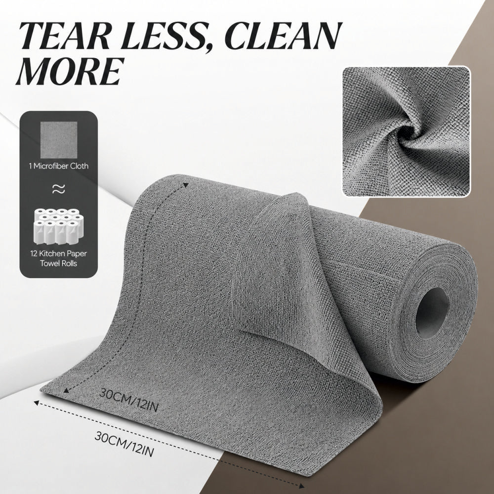 Microfiber Cleaning Roll 30x30cm – Tear Resistant, Reusable & Washable Cleaning Cloth -MICROFIBER_ROLL