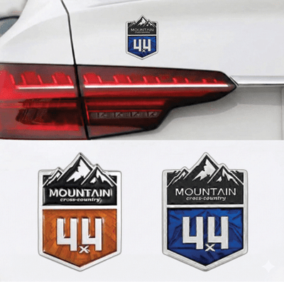 Mountain Cross Country 3D Metal Sticker - 4.3cm x 7cm - STICKER_MOUNTAIN_BRNZ