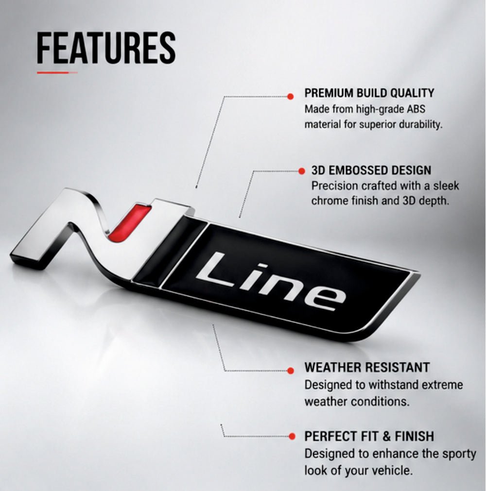 N Line Badge 3D Metal Sticker -N_LINE_STICKER