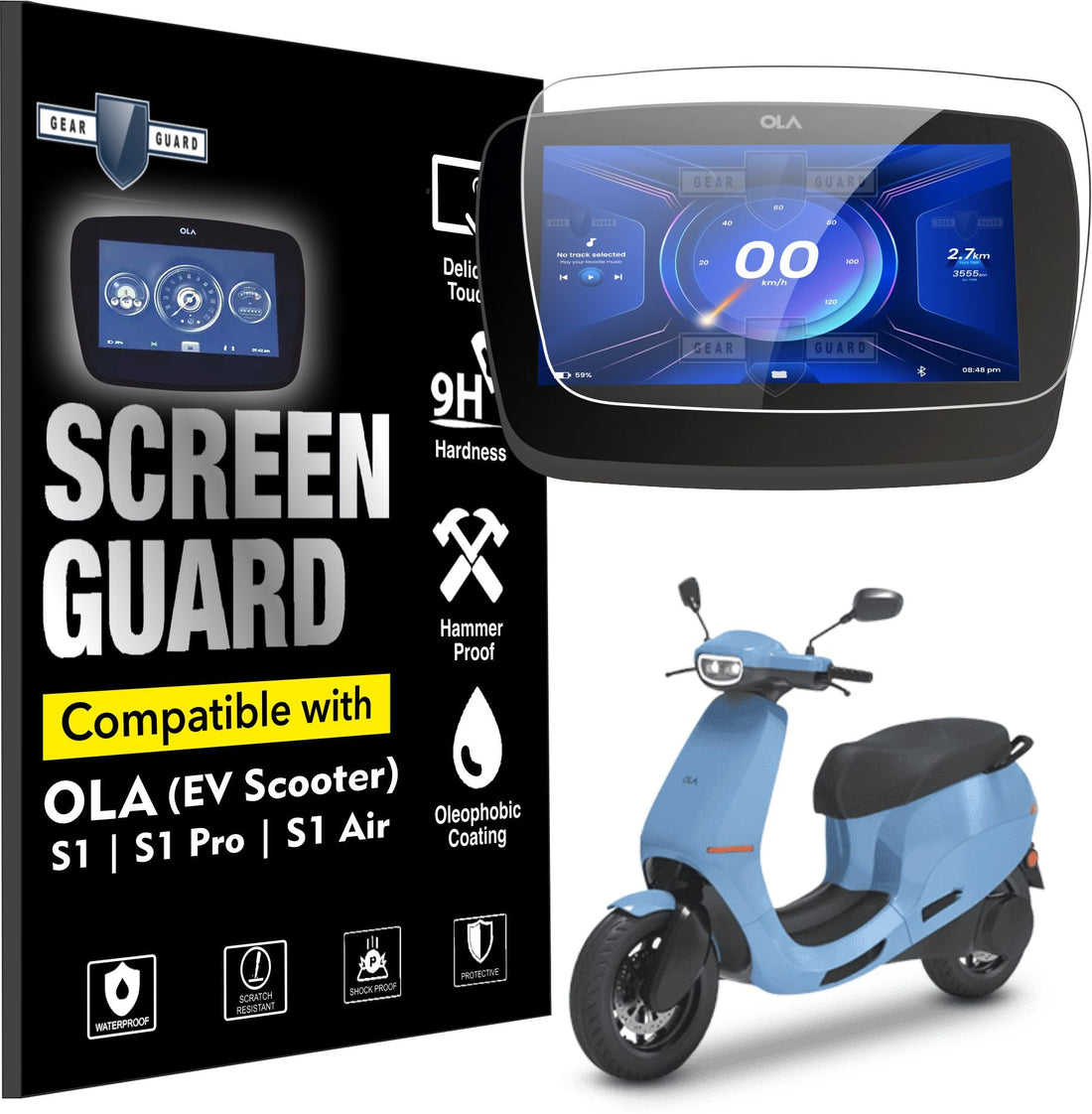 Ola S1 and S1 Pro (Gen - 2) Scooter TFT Instrument Cluster Digital Speed Meter Screen Protector [2023 - 2025] - S7C_OLA_2GEN