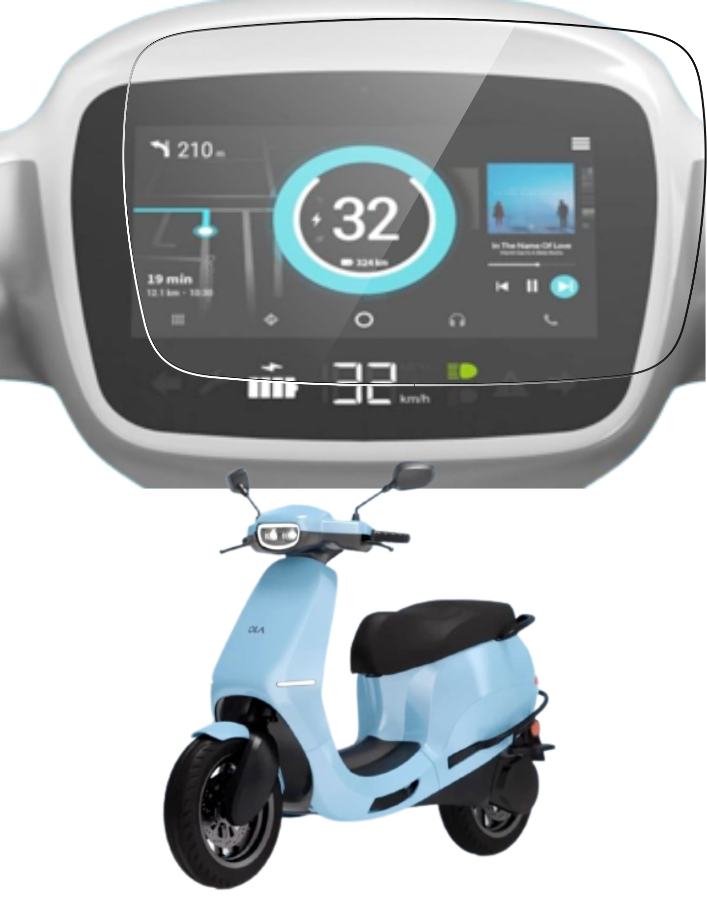 Ola S1 | S1 Pro Accessories Instrument EV Scooter Cluster Touch Screen Guard -OLA_GLOSSY