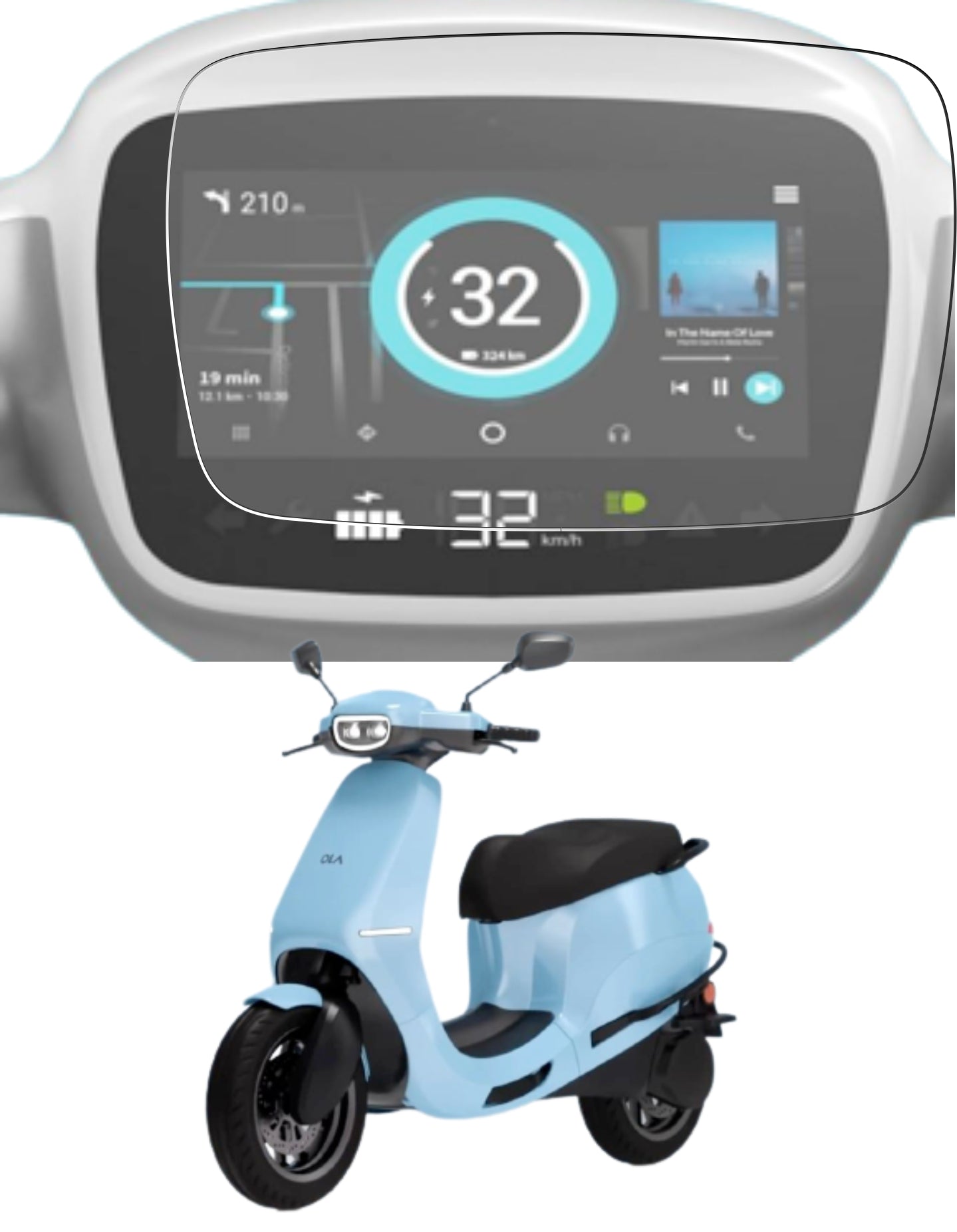 Ola S1 | S1 Pro Accessories Instrument EV Scooter Cluster Touch Screen Guard -OLA_MATTE