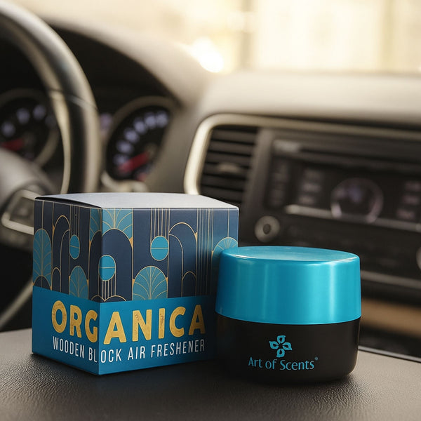 Organica Car Perfume (45 Gram) Wooden Blocks Car Air Freshener Lasting 3 - 4 Months - ORGANICA_SUMMER_RAIN