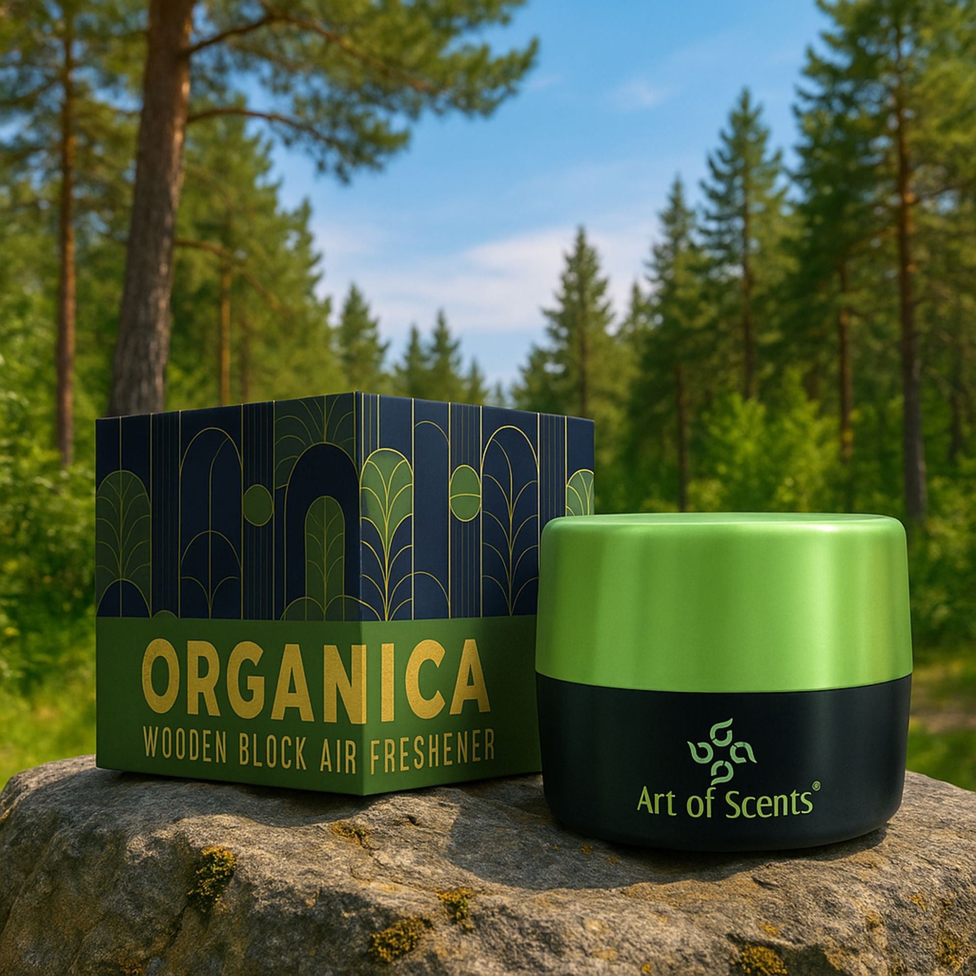 Organica Car Perfume (45 Gram) Wooden Blocks Car Air Freshener Lasting 3 - 4 Months - ORGANICA_DEWDROPS