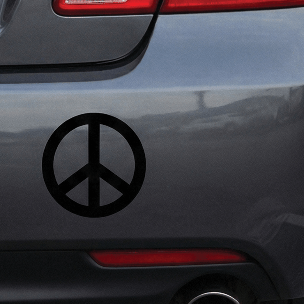 Peace Symbol 3D Metal Sticker 6.3cm x 6.3cm - STICKER_PEACE_BLK