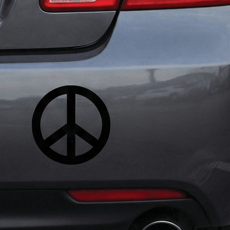 Peace Symbol 3D Metal Sticker 6.3cm x 6.3cm - STICKER_PEACE_BLK