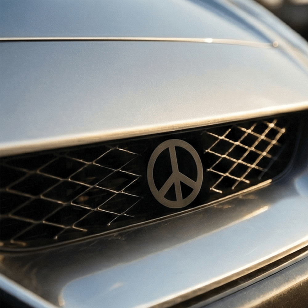 Peace Symbol 3D Metal Sticker 6.3cm x 6.3cm - STICKER_PEACE_BLK