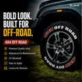 Permanent Tyre Sticker For All Cars & SUV - 4x4 OFF ROAD - TYRE_STK_4X4OFFRD