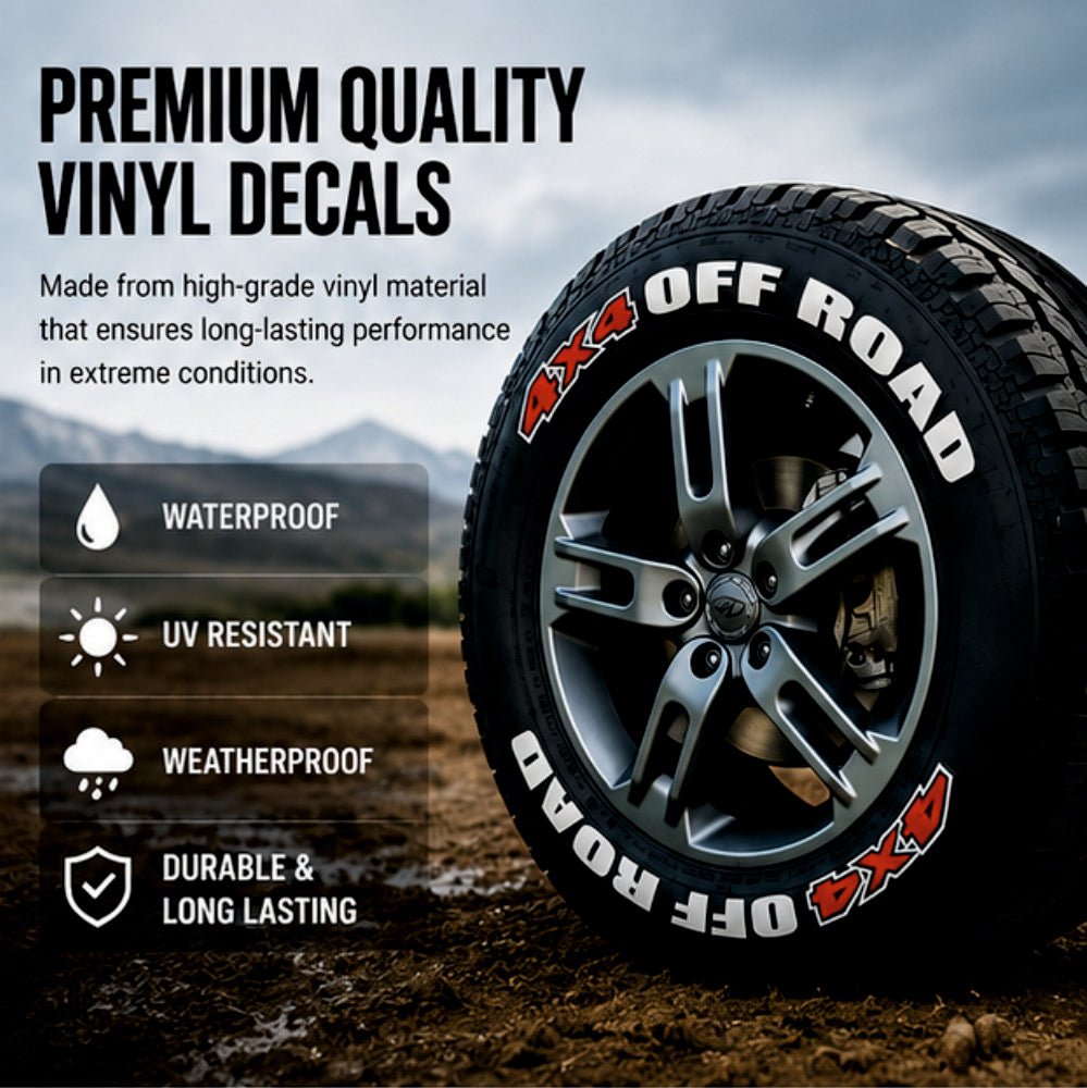 Permanent Tyre Sticker For All Cars & SUV - 4x4 OFF ROAD - TYRE_STK_4X4OFFRD