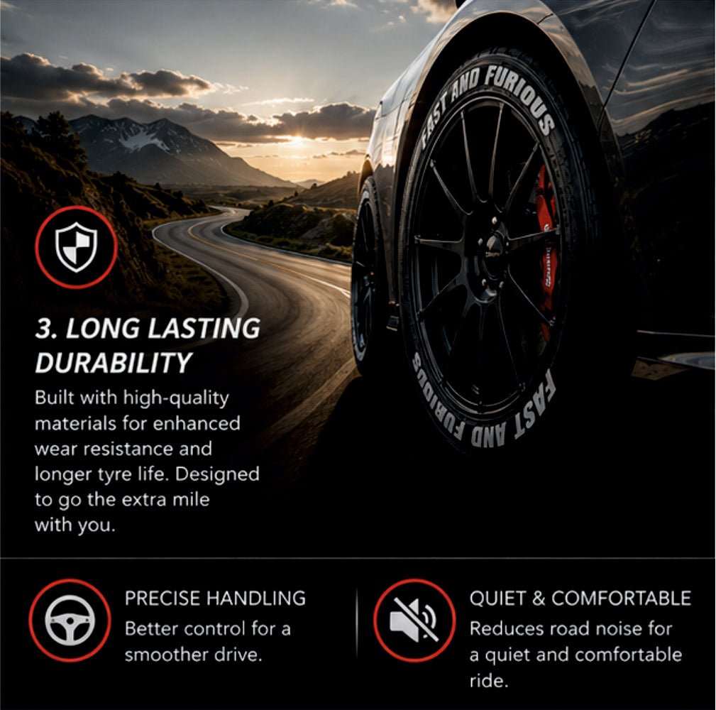 Permanent Tyre Sticker For All Cars & SUV - FAST AND FURIOUS - TYRE_STK_FAST&F