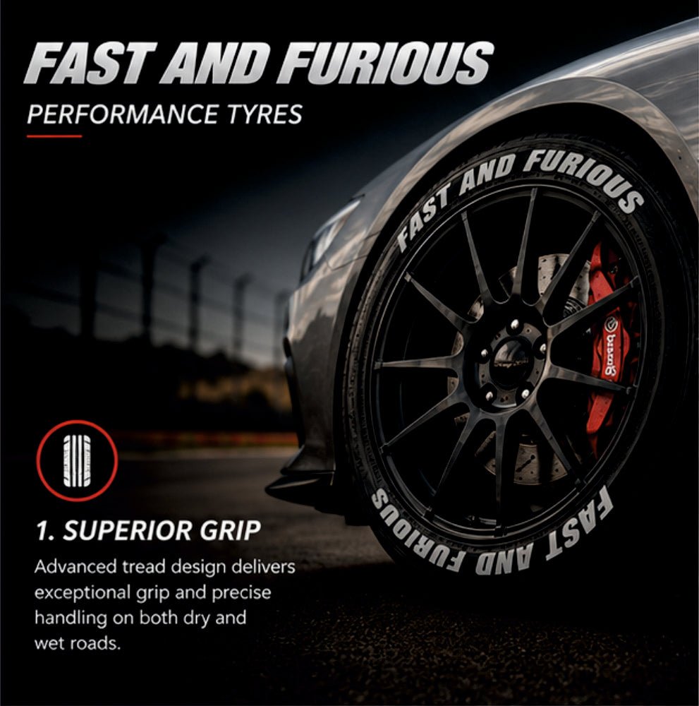 Permanent Tyre Sticker For All Cars & SUV - FAST AND FURIOUS - TYRE_STK_FAST&F