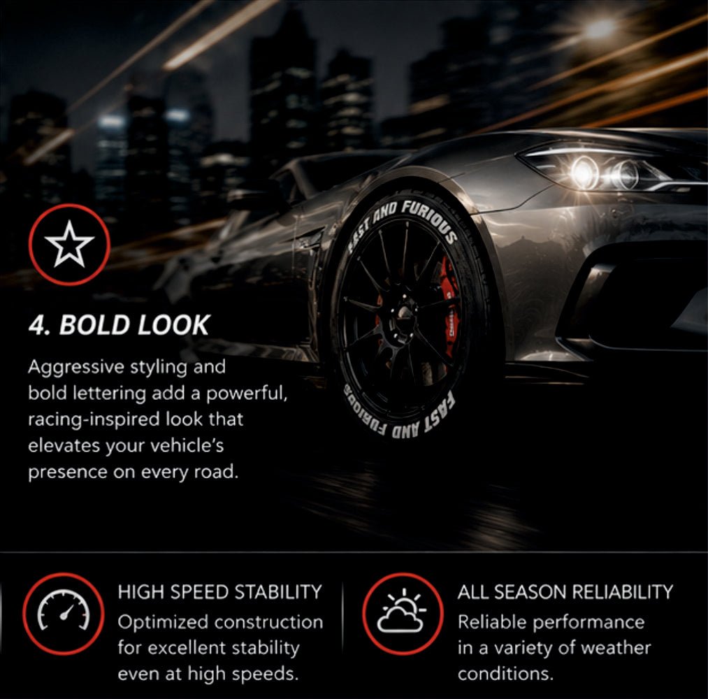 Permanent Tyre Sticker For All Cars & SUV - FAST AND FURIOUS - TYRE_STK_FAST&F