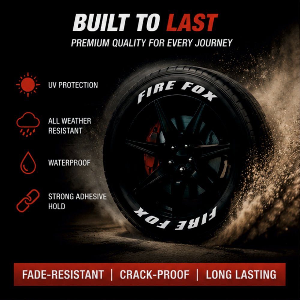 Permanent Tyre Sticker For All Cars & SUV - Fire Fox -TYRE_STK_FIREFOX