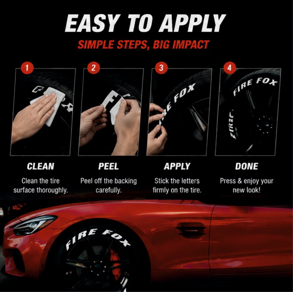 Permanent Tyre Sticker For All Cars & SUV - Fire Fox -TYRE_STK_FIREFOX