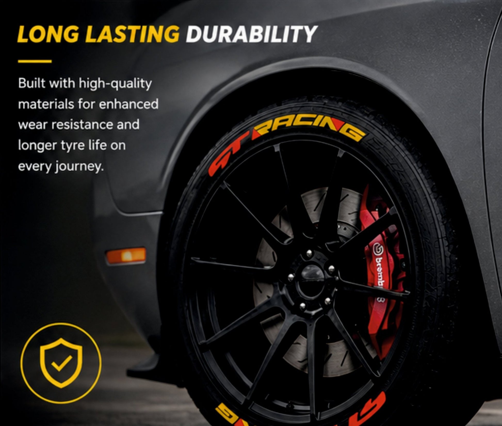 Permanent Tyre Sticker For All Cars & SUV - GT Racing - TYRE_STK_GTRACING