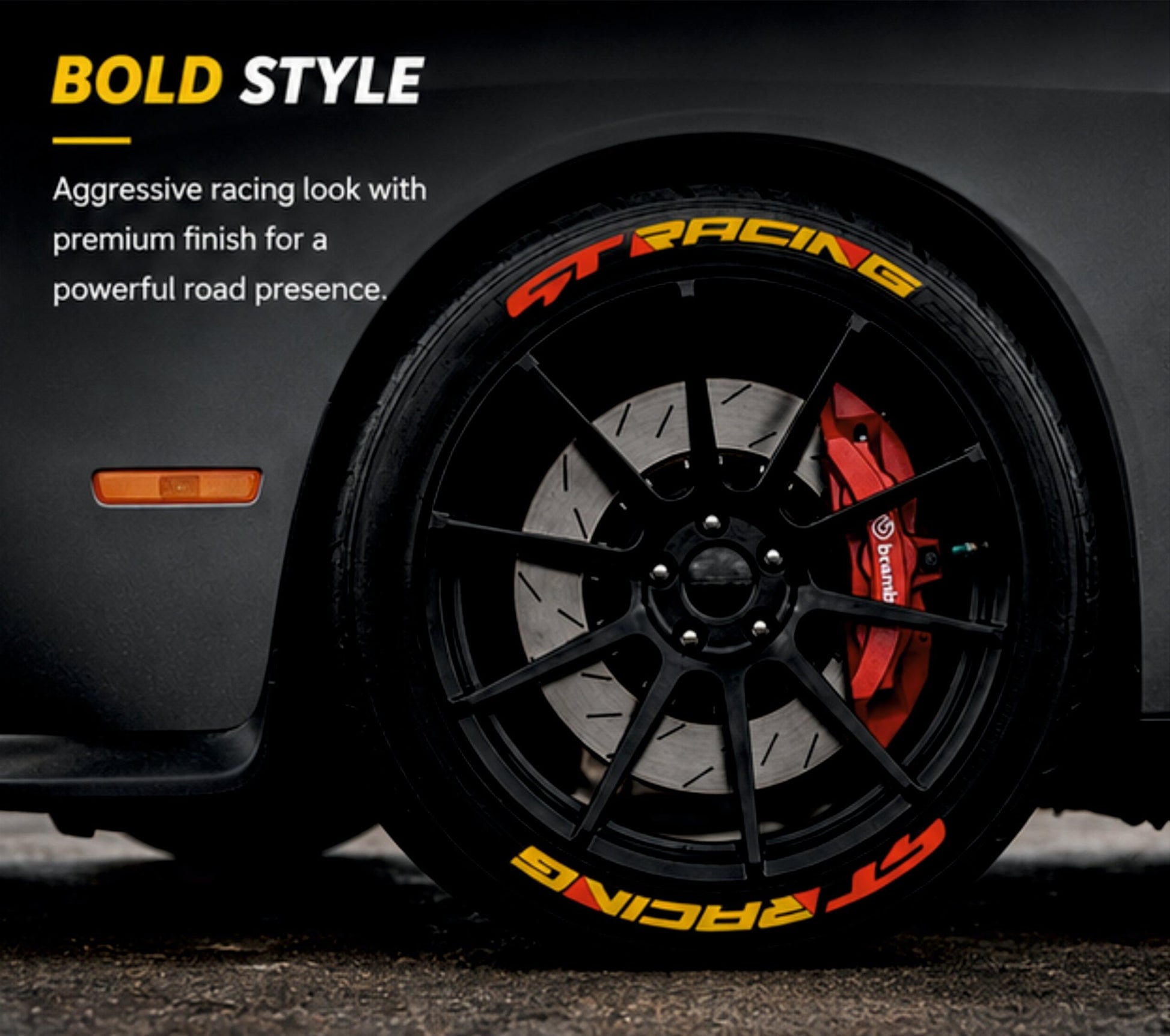 Permanent Tyre Sticker For All Cars & SUV - GT Racing - TYRE_STK_GTRACING
