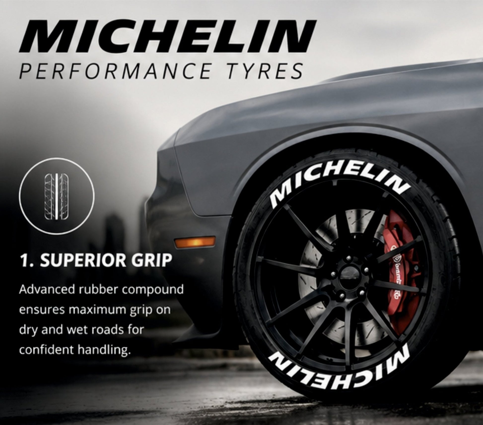 Permanent Tyre Sticker For All Cars & SUV - Michelin - TYRE_STK_MICHELIN