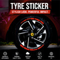 Permanent Tyre Sticker For All Cars & SUV - Red Strip - TYRE_STK_REDSTRIP