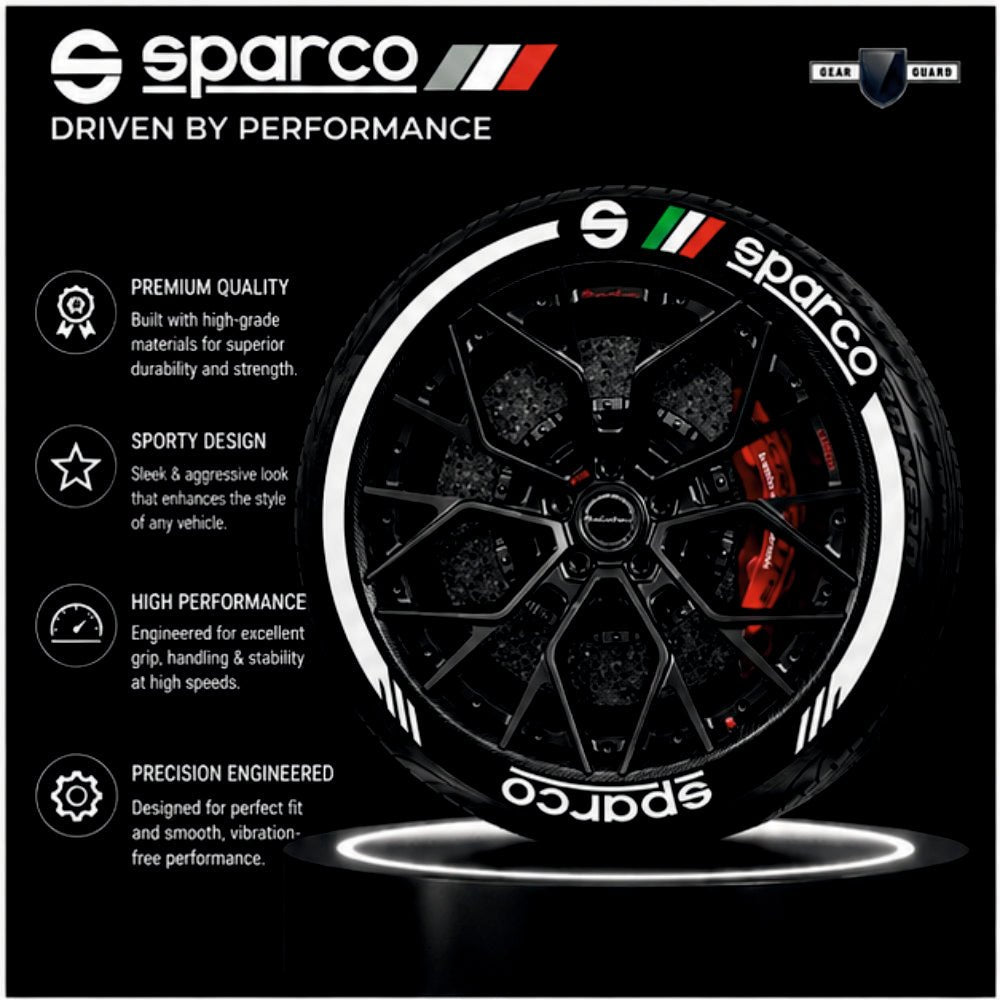 Permanent Tyre Sticker For All Cars & SUV - Sparco - TYRE_STKR_SPD_SPARCO