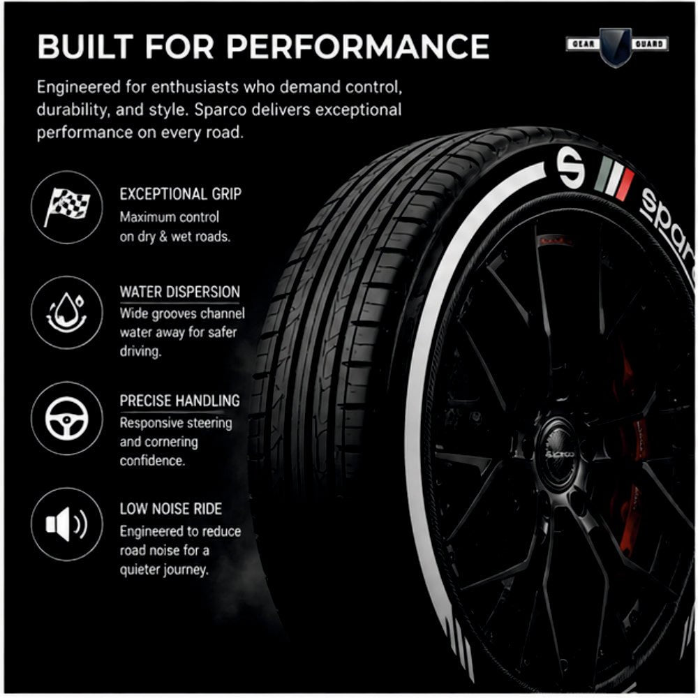 Permanent Tyre Sticker For All Cars & SUV - Sparco - TYRE_STKR_SPD_SPARCO